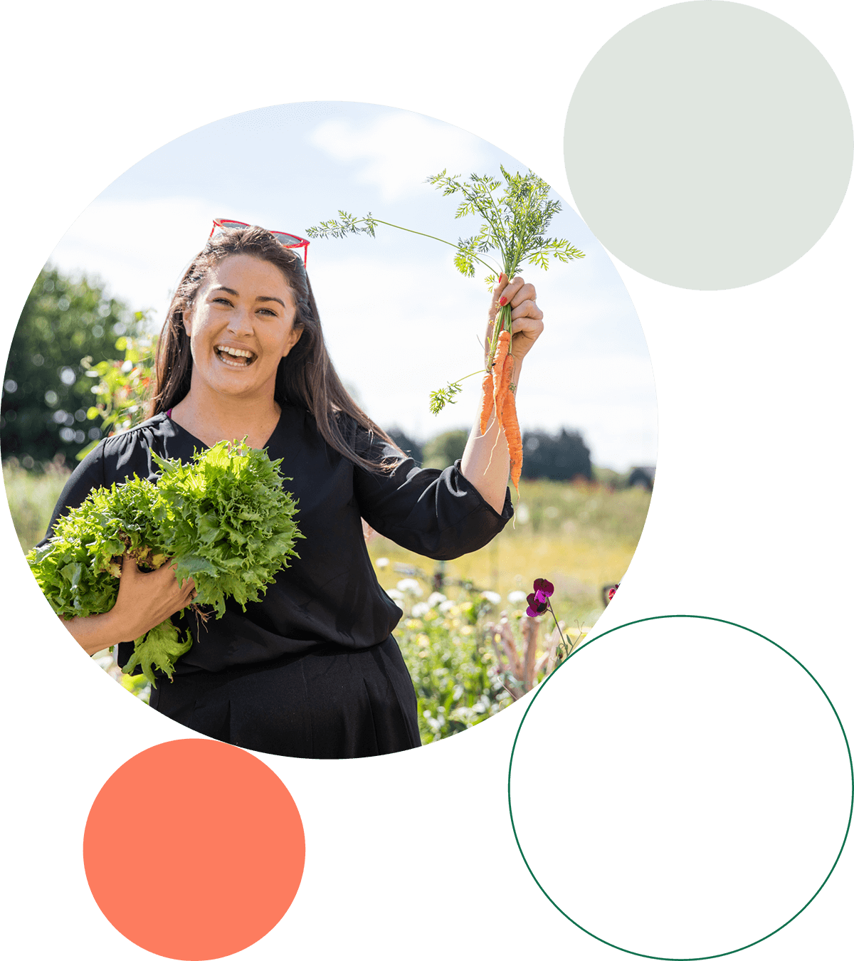 Sustainability image of a lady holding a carrot